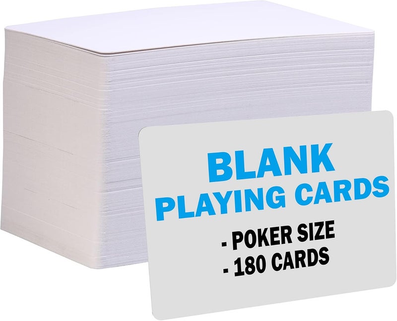 IMAGAME White Blank Playing Cards – 180PCS, Poker Size, Perfect for DIY Flash Cards, Creat Your Own Game, Study Learning, Leave a Message, Writing Words and Drawing. - Image 2
